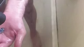 taking a shower but for some reason little sound