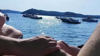 French MILF Handjob Amateur on Nude Beach in Greece to Stranger with Cumshot - Misscreamy