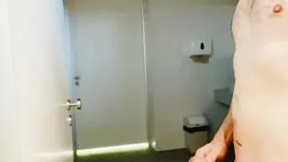 Mens toilet strip and walking to main entrance door