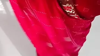 Wear red saree part-3