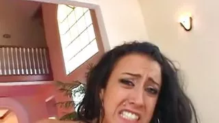 Dark Haired Porn Newbie Gets a Taste of Some Hard Dick Inside Her Asshole