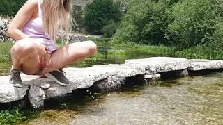 Peeing in the river