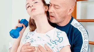 Kinky coach seduces a cutie into making sex