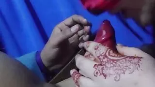 Indian girlfriend giving blowjob