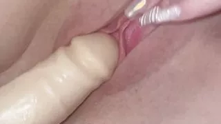 Milf Wife taking 9 inch dildo & rubbing clit ????