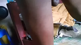 Using Chapati stick For  Fucking My Black Ass