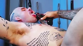 Muscular stud Davin Strong barebacked by DILF Drew Sebastian