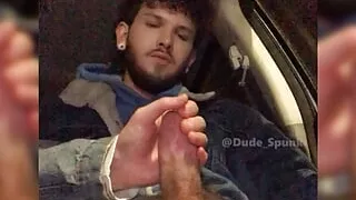 Convinced My Straight Uber Driver to Let Me Jack Off My Hairy Cock in His Car Then He Gave Me a Hand & Made Me Cum MASSIVE!