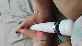 Fat Latina masturbates with toys while she fucks them with her beautiful feet