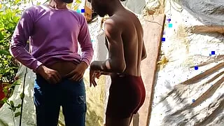 Two college boys are parking their car and taking bath in cold water in the village - Indian Gay Movies In Hindi