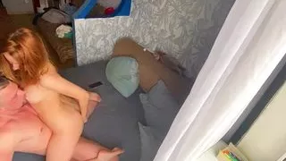 Unfaithful young wife fucks and jerks off on camera