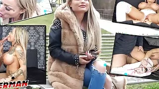 German Scout - Tiny huge tits teen shorty eye rolling orgasm sex at first date in Cologne