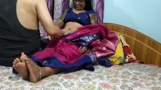 Cute Married Wife Sikha Looking Hot In Saree And Fucking Doggy Style With Her Boyfriend Alone At Home On
