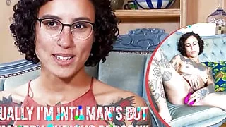 Ersties - Tattooed Brunette Gets Off With a Dildo