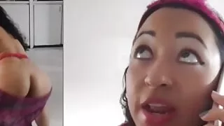 Saturno squirt the sexy Latin babe, she is a sexual stripper, talks to her manager and proposes pegging.