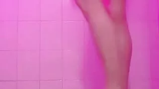shower time uncut dick ass