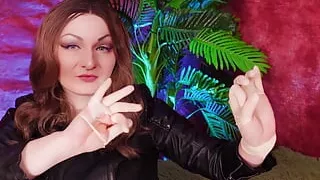Hot relaxing video with good sounds: latex gloves fetish, close ups