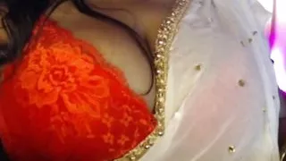 Opening Sari and Bra Then Hot Nude Boobs Press.