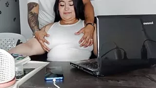 Coworkers fuck in the office secretly from their boss and are almost discovered