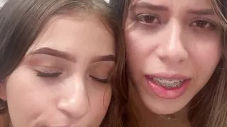 Two stepsisters fucking after seeing their stepfather's cock