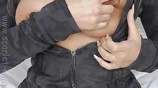 Big Boob Teacher masturbates and cums hard after her gym session