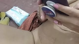 My step nephew accompanies me while I make a hot video call