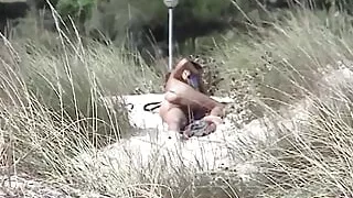 Pervert chaser on beach