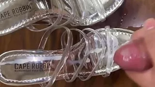 Cum on Clear Stripper Heels