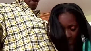 The black milf is having such a good time with a BBC in her pussy