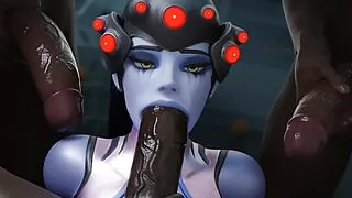 Aphy3d & X3D Intense ganbang delicious hot big ass sucking many black cocks sweet intense pleasure hard sex anal anus gaping