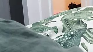 Step son in bed naked showing dick to his step mom