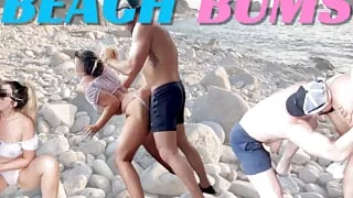 Hot Horny Teacher sucks and fucks a Stranger on the beach