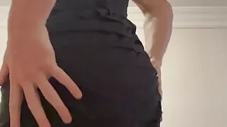 Black dress and playful ass