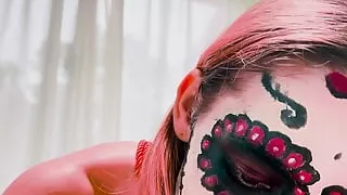 Big-titted Barbie FEMDOM WHIPS SLAVE, performs wet and messy blowjob, and gets CUM IN MOUTH, PLUMPAH PEACH fetish scene