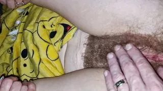 My fingers massage and penetrate the wet, stretched pussy