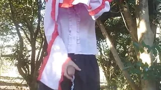 Crossdresser, Kleid, Ladyboy, Sex im Freien, Öffentlicher Sex, Jung