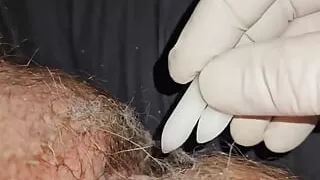 inserting suppository into asshole