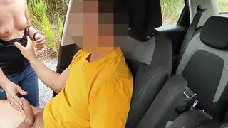 Dick Flash! Cute girl gives me a blowjob in the public parking lot after seeing my big cock - MissCreamy