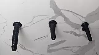 Foot long dildo in my tight ass