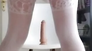 In lingerie in the salon