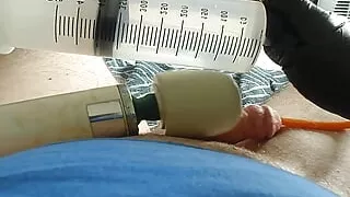 Catheter insertion, bladder filling and ball torture