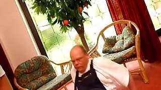 Redhead German girl gets her amazing round ass sprayed with cum