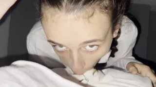 Fucked Her In The Hallway And Cum In Her Mouth