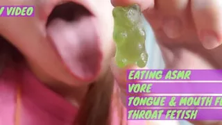 Gummy bears eating and chewing ASMR