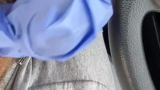 Crack head wanking in car