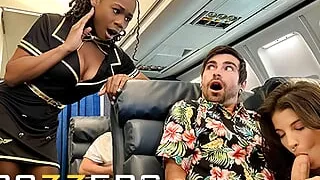 Lucky Gets Fucked With Flight Attendant Hazel Grace In Private When LaSirena69 Comes & Joins For A Hot 3some - BRAZZERS