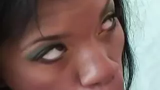 Fine ebony babe Sydnee Capri wraps her long lefs around her white lover during sex