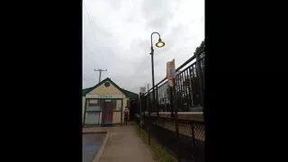 rainy day at the train station