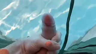 Risky Public Handjob - Sauna and Pool