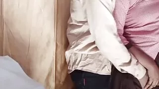 Indian college girl with teacher make fun in college corner